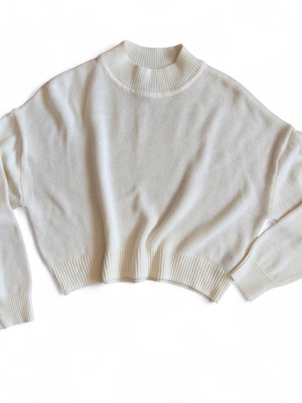 Mock Neck Relaxed Knit Sweater